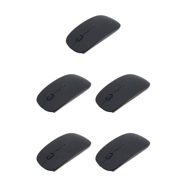 Injueey Ratón inalámbrico Equipo de entrada universal Accesorios de escritorio Ratón inalámbrico ajustable 1600DPI Accesorio de computadora Negro Negro 5piezas