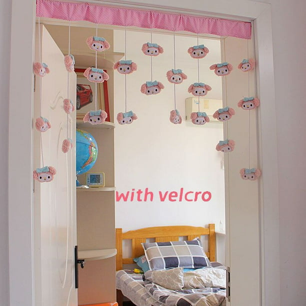 Cortina de felpa Kawaii Hello Kitty Melody Kuromi, colgante de muñeca de Anime Cinnamoroll, juguete, decoración de puerta de dormitorio, regalo del Día de San Valentín