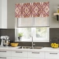 thumbnail image 5 of Red Boho Valances for Windows, Decorative Rod Pocket Window Valance Curtains, Country Vintage Aesthetic Ethnic Aesthetics Short Curtain Drapes for Kitchen/Living Room, 2 Panels, 54" W x 18" L, 5 of 8