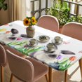 thumbnail image 3 of Easter Table Cloths for 3 Foot Rectangle Tables, Spring Watercolor Flowers Bunny Butterfly Eggs Patio Waterproof Elastic Fitted Tablecloths, Washable Rectangular Table Cover for Camping, 3 of 8