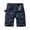 Dark Blue, variant on Cargo Casual Twill Lightweight Stripe Shorts for Men Summer Half Shorts Athletic Outdoor Combat Shorts with Pockets