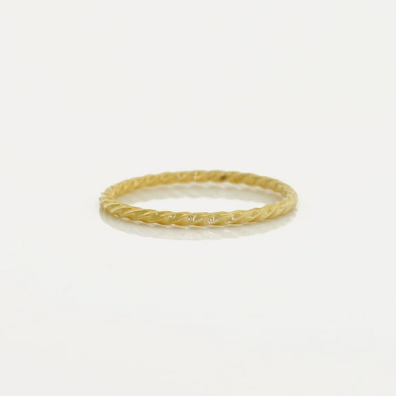 14K REAL Solid Gold Simple Twist Band Ring Minimal Daily Ring MJR5636-5Y Yellow Gold