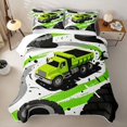 thumbnail image 2 of Manfei Cute Garbage Truck Twin Quilt Set,Boys Friendly Print Twin Coverlet Set,Green,2 Pieces, 2 of 7