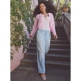 thumbnail image 2 of Celebrity Pink Women's Square Neck Ruffle Trim Puff Sleeve Bodysuit, Sizes XS-XXXL, 2 of 7