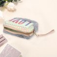 thumbnail image 3 of Unique Bargains 1 Pc Women Portable Vertical Stripes LOVE Makeup Bag for Travel Vacation Plush Gray, 3 of 3