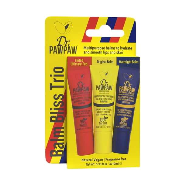 Trío de Bálsamos Labiales Dr. PAWPAW Original Hidratante 3 pzas