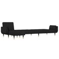 Lshaped sofa bed black 275x140x70 cm velvet