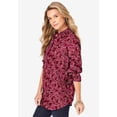 thumbnail image 3 of Roaman's Women's Plus Size Kate Long Sleeve Easy Cotton-Blend Button-Front Shirt, 3 of 6