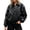Black, variant on Vintage Glossy Faux Leather Jacket for Women, Turn-Down Collar Zip Up, Retro Bomber Outerwear with Side Pockets, 1 Piece, S-XXL, Plus Size Friendly