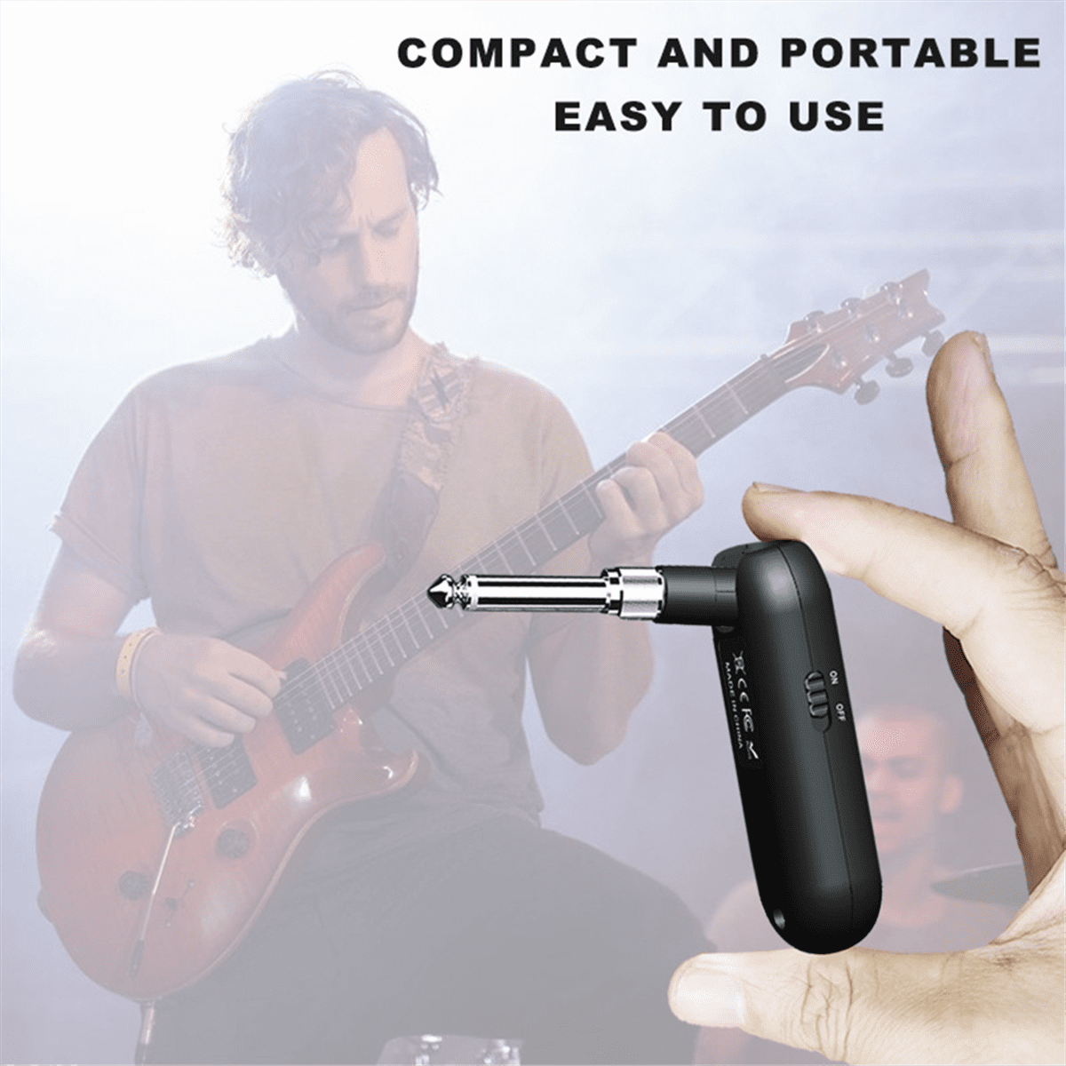 One to Two Electric Guitar Transceiver Wind Instrument 2.4G Wireless Audio System Adjustable Plug and Play,1 * Receiver 2 * Transmitters