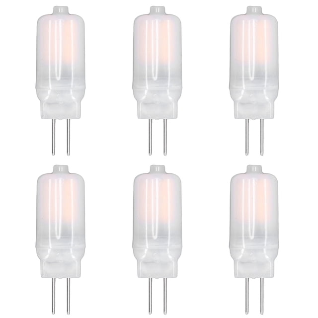 6 bombillas LED G4 de 12 V, luminiscencia de 360°, disipación de calor de 360°, bajo consumo, interfaz estándar general, blanco cálido de 3 W.