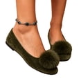 thumbnail image 5 of YTCAMLO Puff Pompom Flats for Women Round Toe Backless Casual Shoes Slip On Soft Comfort Ballet Shoes for Daily Weekend Outings, 5 of 9