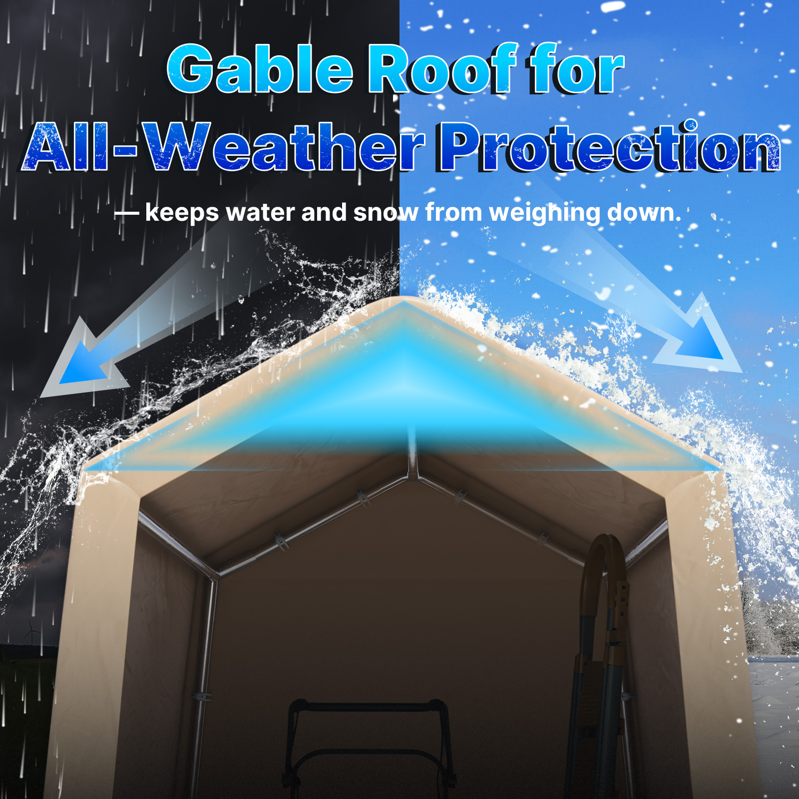ADVANCE OUTDOOR 6.00 x 8.00 x 7.00 Ft Beige Carport