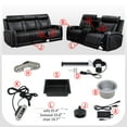 thumbnail image 6 of Gewnee Power Recliner Sofa Set, Air Leather 2 Pieces Sectional Couch with LED Light, Storage Console,Cup Holder for Living Room, 6 of 16