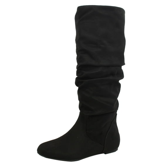 Soda Women's Round Toe Slouchy Knee High Boot, Black Imsu , 65 M US