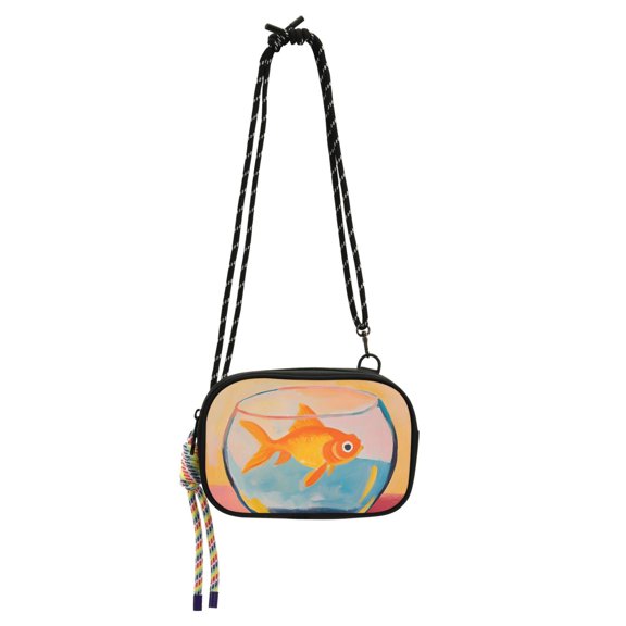 FORMRS Mini Crossbody Bag for Women Adjustable Shoulder Rope Travel Casual Phone Purse, Goldfish