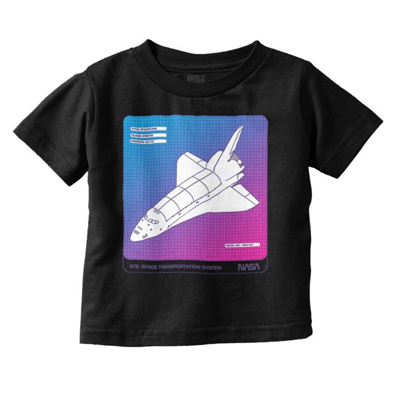 Vaporwave NASA Space Transportation Toddler Boy Girl T Shirt Infant Toddler Brisco Brands 7T