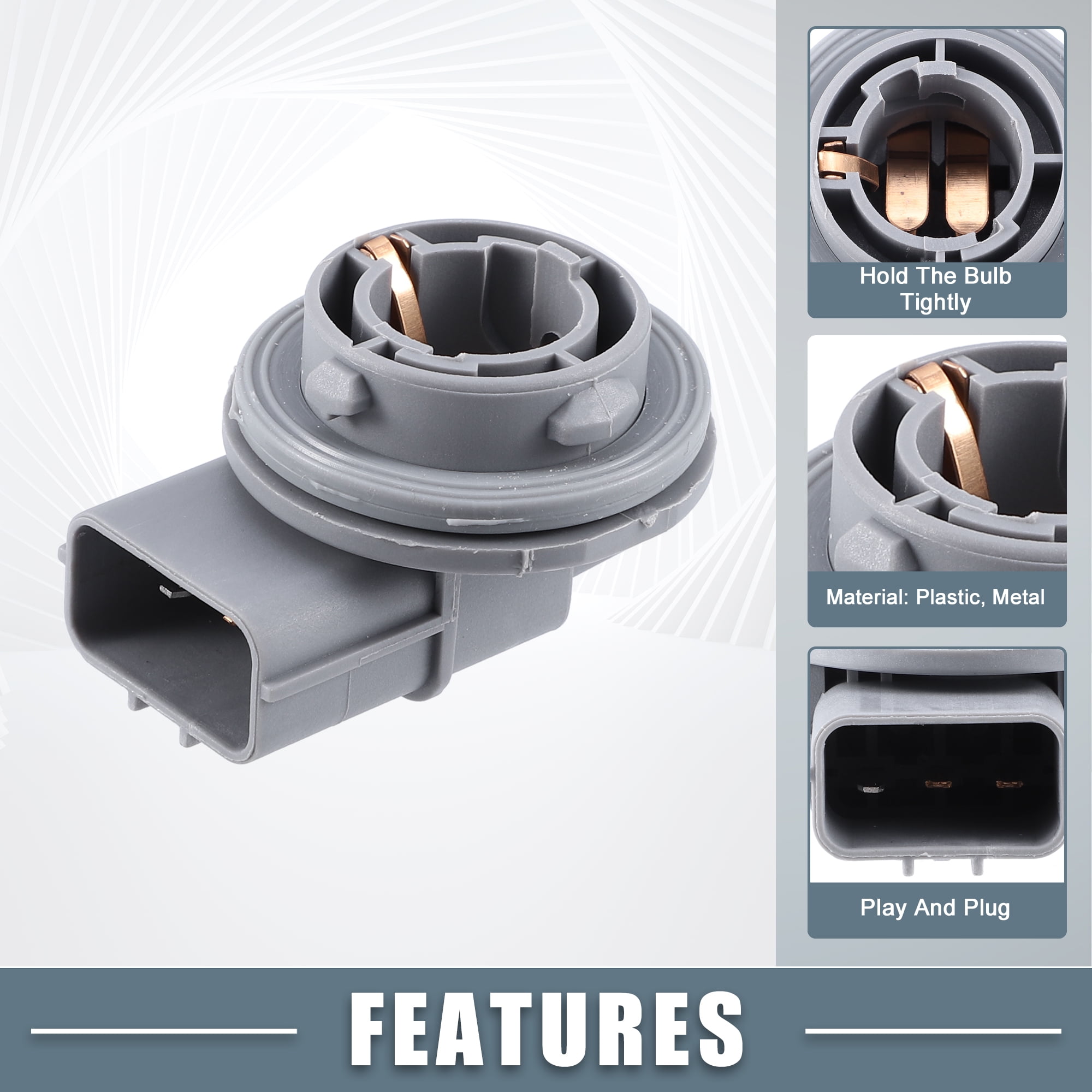 Unique Bargains Headlight Bulb Holder 921603C000 for Hyundai Accent 2006-2011 Gray