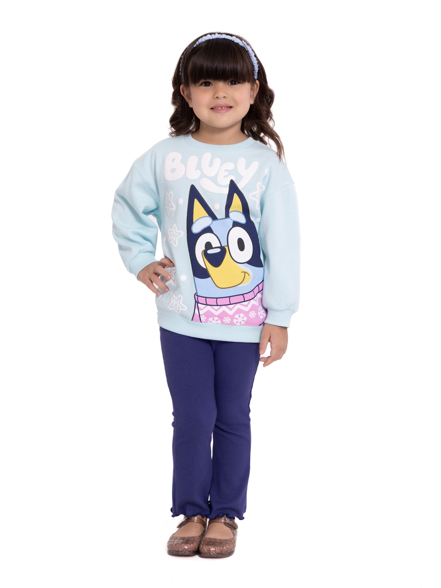 Bluey Toddler Girls Graphic Sweatshirt and Flare Leggings Set, 2-Piece, Sizes 12M-5T