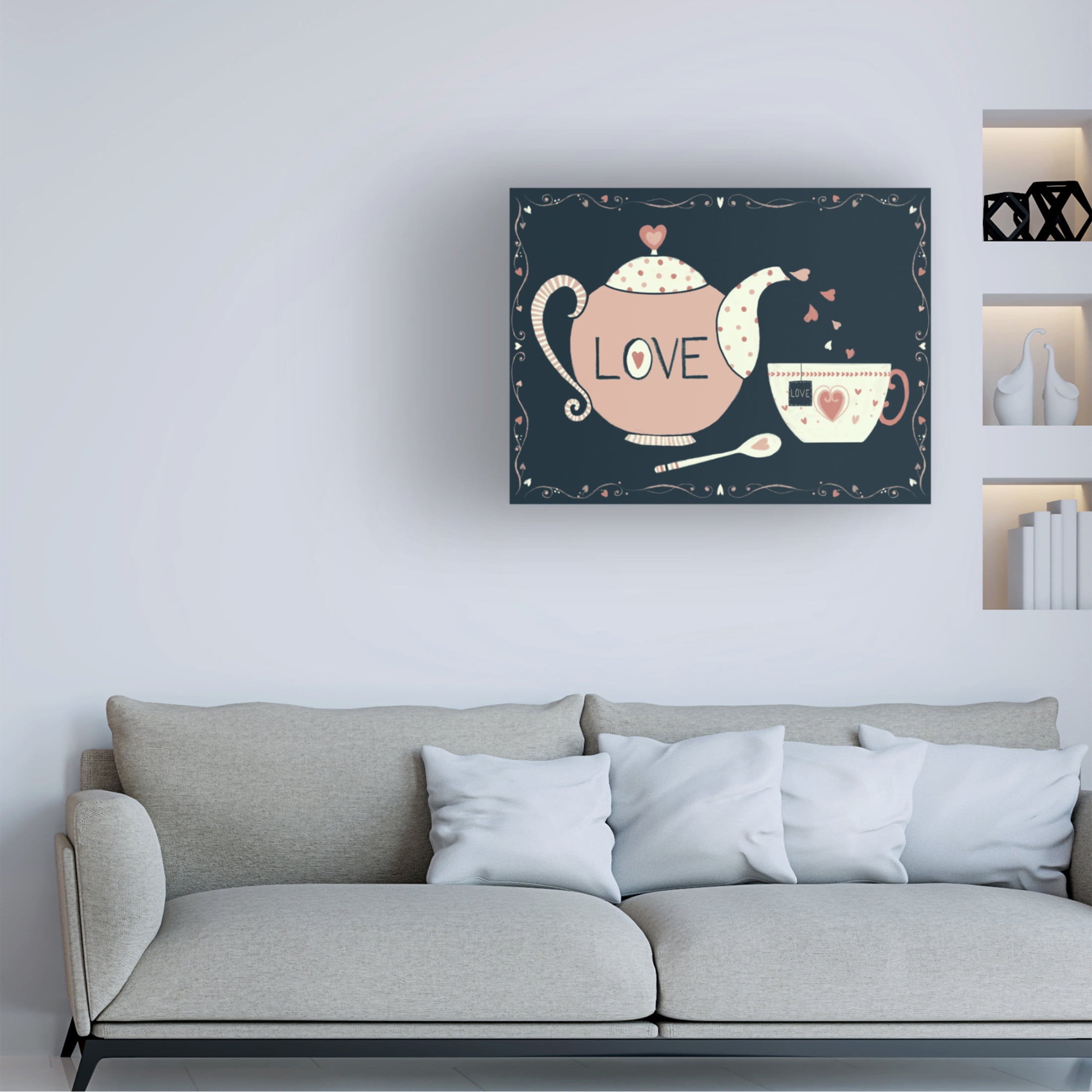 Canvas Wall Art - Christine Rotolo 'Love Tea' Wall Art for Living Room, Bedroom, or Office Décor by Trademark Fine Art - 47 x 35 Inches