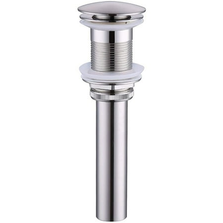 

DTYUIER Sink Drain Without Overflow Bathroom Popup Drain Assembly Stopper Sink Brushed Brass Silver