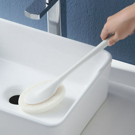 KOYPTL Long Handle Sponge Scrubber for Bathroom Walls Tile Floor & Bathtub Cleaning Multi-Purpose PP Material Brush with Hanging Design 40cm Bathroom Accessories Cleaning Tools Durable Toilet Brush