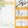 thumbnail image 3 of Kit organizador de pared Peg Board FZK de metal perforado, 74 unidades, blanco, 3 of 7