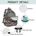 thumbnail image 4 of Multicolor Cat Black Pattern Cute School Backpack with Padded Back and Adjustable Shoulder Straps 13.4"x11"x4.7", 4 of 5