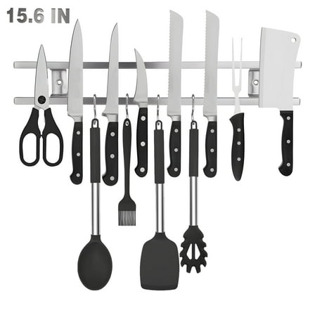 Aovky Magnetic Knife Holder for Wall, 15.6 IN Upgraded Stainless Steel Powerful Knife Magnetic Strip for Kitchen Home Tool Organizer