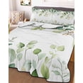 thumbnail image 3 of Quilts Twin XL Size, Eucalyptus Soft Comforter Bedding Set for Bed, Sage Green Brown Leaf Boho Minimalist White Lightweight Quilted Bedspread with Pillow Cover(2 Pieces) for All Season, 68x98 Inch, 3 of 6