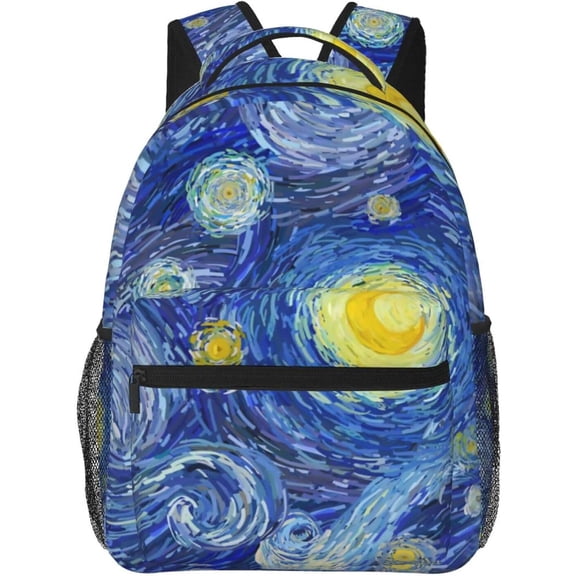 The Starry Night Backpack Fashion Daypack Lightweight Large Capacity Rucksack Schoolbag Unisex to Work, Travel ,Casual For Gift