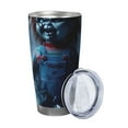 thumbnail image 2 of Lsque Chucky Pattern 20oz Car Cup with Lid and Straw, Insulated Coffee Cup with Straw Topper, Spill Proof Travel Coffee Mug, Stainless Steel Tumble, 2 of 8
