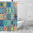 thumbnail image 2 of FREEAMG Mexican Talavera Shower Curtain with Hooks, Waterproof Washable Fabric Shower Curtain for Bathroom Bathtub Decor, 60"x 72", 2 of 6