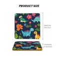 thumbnail image 3 of Multi-Shape Mdf Cork Coaster 4 Pieces Of Anti-Slip, Anti-Wear And Anti-Fouling 3.9in Easy To Clean And Stable Structure Cute Dinosaurs And Green-Banded Leaves Square, 3 of 7