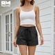 thumbnail image 2 of Short Casual de Mujer Con Cordón Ajustable y Bolsillos negro Grande, 2 of 5