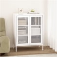 thumbnail image 2 of JERFIT White Metal Accent Cabinet with 2 Doors & Adjustable Shelves, Freestanding Storage Organizer for Living Room, Entryway, Bedroom, 2 of 10