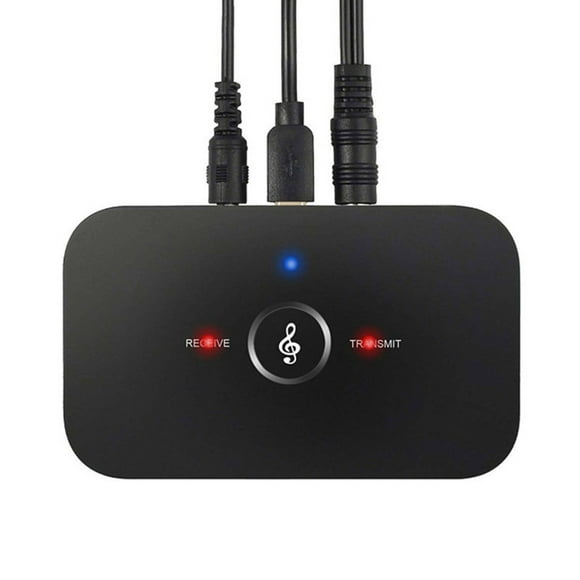 Bluetooth 5.0 Transmitter Receiver, 2-in-1 Bluetooth Adapter with 3.5mm AUX Stereo Output for PC/TV/Home Car Sound System