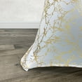 thumbnail image 3 of Your Chair Covers - 30 inch Highboy Cocktail Round White Stretch Spandex Table Cover With Gold Marbling, 3 of 5