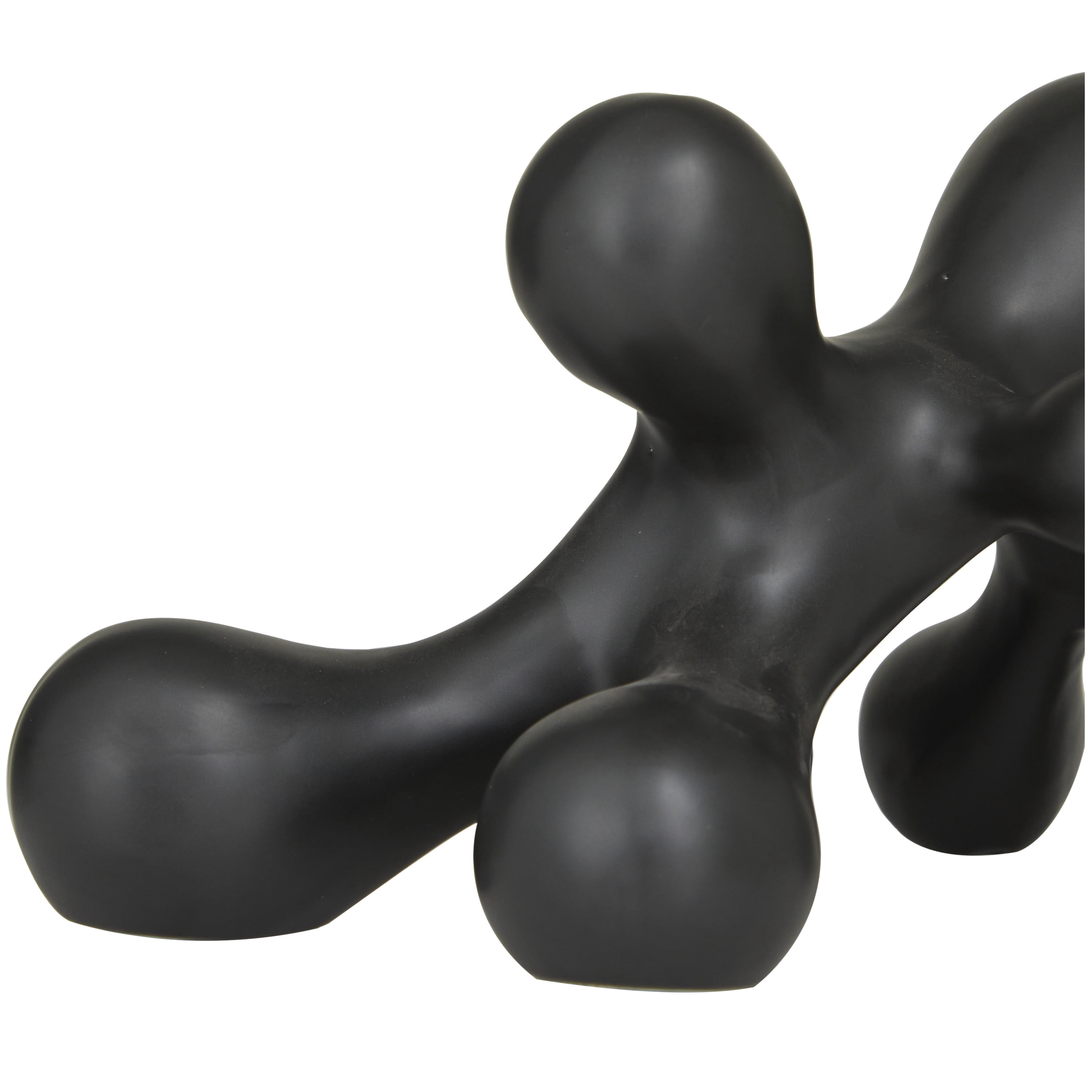 13" x 7" Black Porcelain Molecule Abstract Sculpture, by CosmoLiving by Cosmopolitan