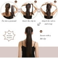 thumbnail image 3 of Aorsher Long Straight Ponytail Extension 22 Inch Wrap Around Auburn Ponytail Hair Extension Synthetic Heat Resistant Clips in Hairpiece for Women, 3 of 6