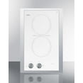 thumbnail image 2 of 15" Wide 230V 2-Burner Radiant Cooktop, White, Knob, 2 of 3