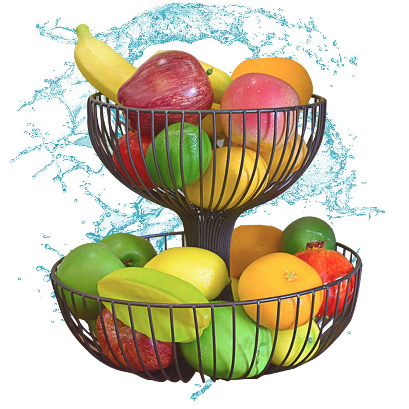 Gmtsl Bamboo Fruit Basket – 2 Tier Fruit Bowl For Kitchen Counter