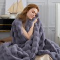 thumbnail image 1 of SAPHREAS Faux Fur Throw Blanket for Couch, Fluffy Fuzzy Bubble Blanket for Sofa Bed Living Room, Grey Decor Soft Cozy Gifts for Women Men, 50x60&acirc; Gray, 1 of 9