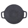 thumbnail image 1 of Poêle à griller coréenne ronde avec revêtement antiadhésif 6 couches pour barbecue, pour cuisine intérieure et extérieure, noire, 34 cm/13,4 po, 1 of 4