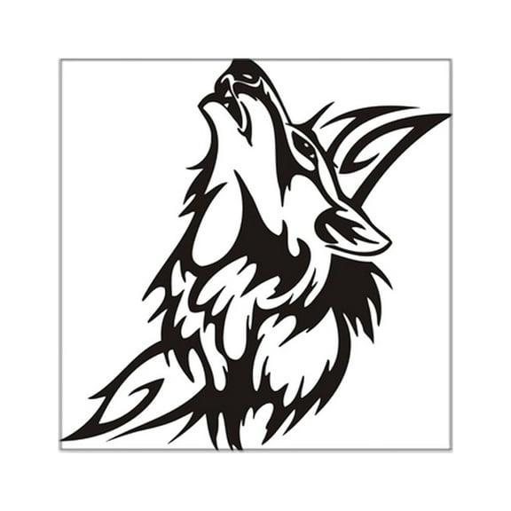 CafePress - Tribal Wolf 3 Square Sticker 3 X 3 - Square Sticker 3" x 3"