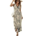 thumbnail image 2 of The Treasure Map Womens Night Club Maxi Dress V Neck Sleeveless Bohemia Long Dresses, 2 of 9
