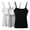 3 PACK Black Gray White, variant on 3 PACK Women Camisole Shelf Bra with Adjustable Strap Stretch Tank Top Basic Layering Cami Top for Daily Wearing
