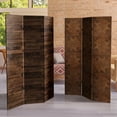 thumbnail image 6 of Oriental Furniture 6 ft. Tall Walnut Wood Pattern Canvas Room Divider - 3 Panel, 6 of 7