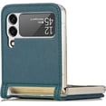 thumbnail image 6 of for Samsung Galaxy Z Flip 4 Phone Case with Card Holder,PC Hard Shockproof Back Cover Slim Durable Protective PU Leather Phone Case Cover for Samsung Galaxy Z Flip 4 5G PZ Green, 6 of 13