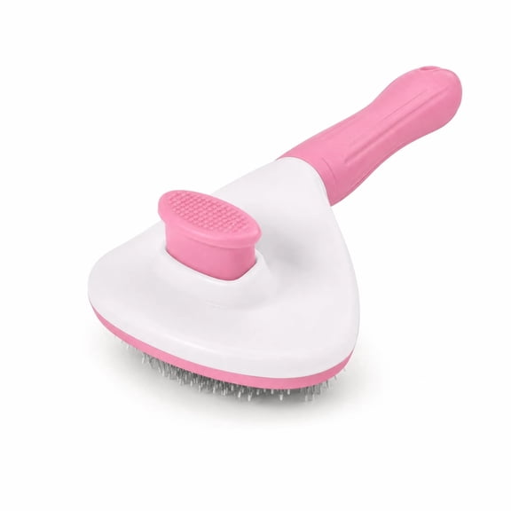 Generic Self-Cleaning Slicker Brush with One-Button Hair Release for Dogs & Cats, Pink